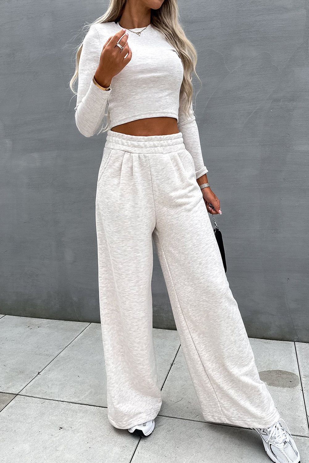 CENTER SEAM WIDE LEG PANTS