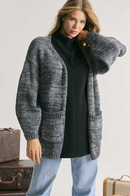 KNIT LONG SLEEVE CARDIGAN