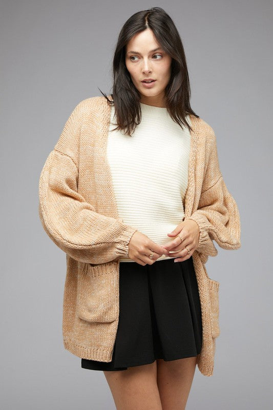 KNIT LONG SLEEVE CARDIGAN