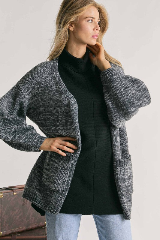 KNIT LONG SLEEVE CARDIGAN