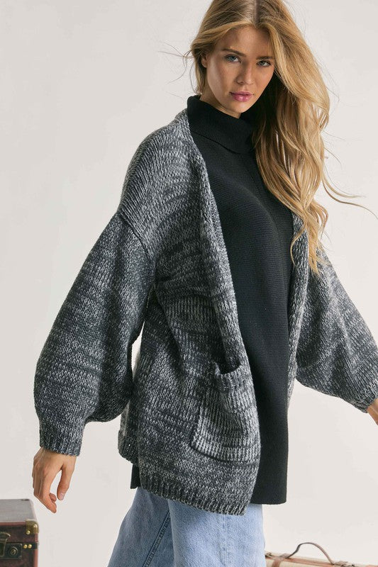 KNIT LONG SLEEVE CARDIGAN