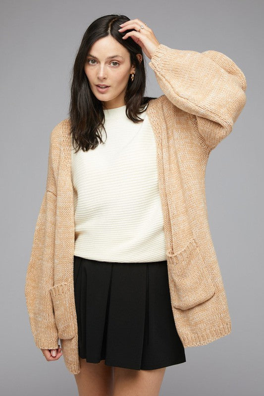 KNIT LONG SLEEVE CARDIGAN