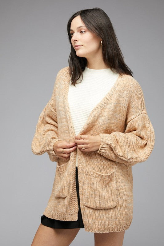 KNIT LONG SLEEVE CARDIGAN