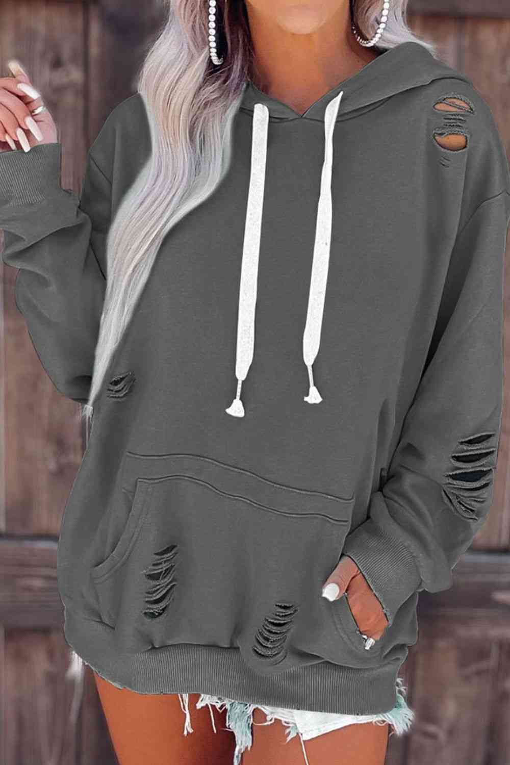 Hoodie with 2024 shoulder cutouts