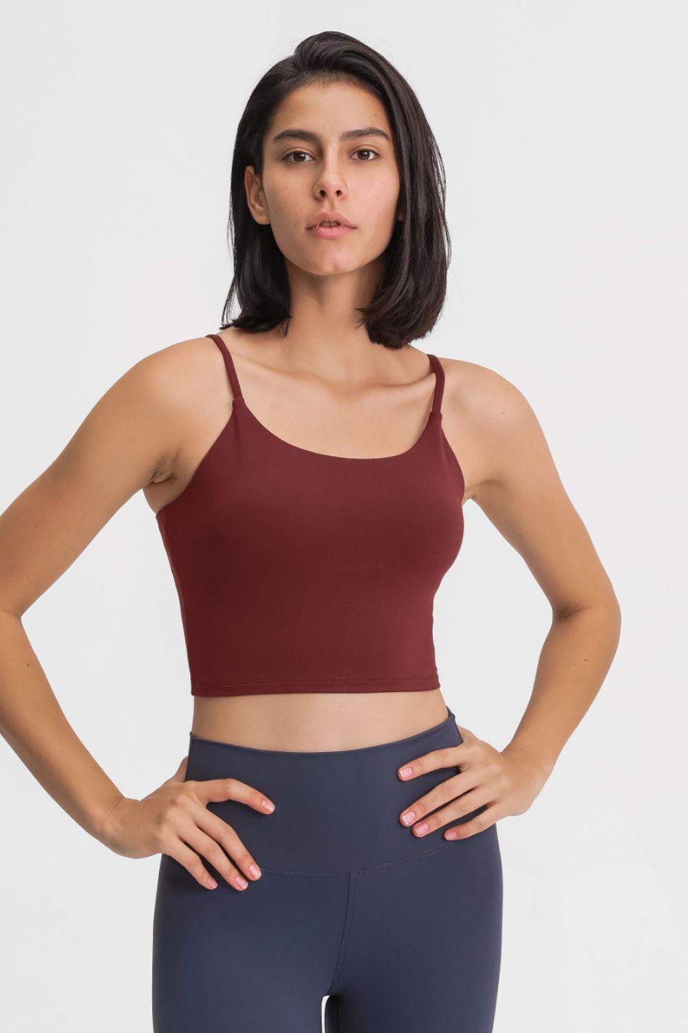 Feel Like Skin Scoop Neck Sports Cami - La Pink