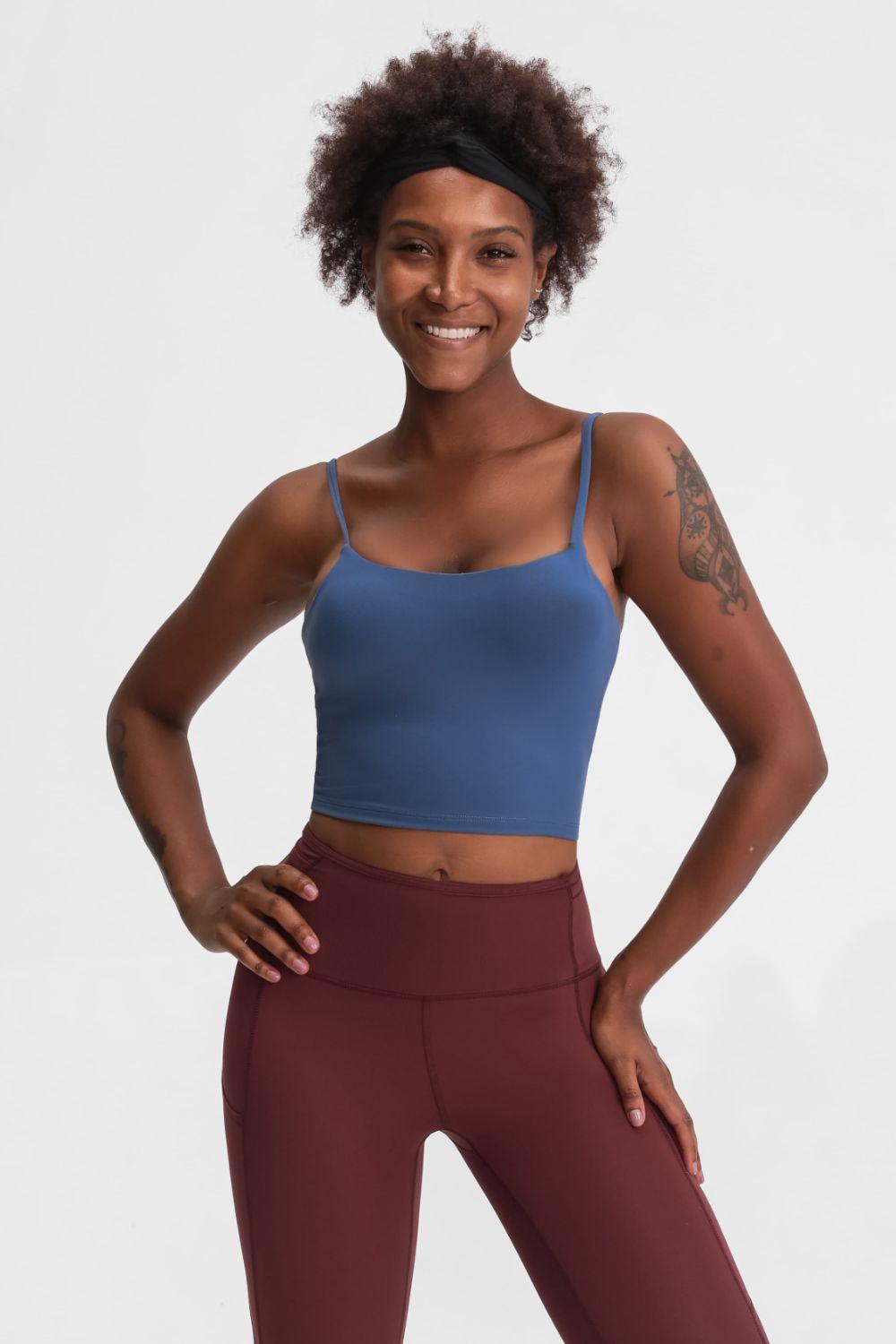 Feel Like Skin Scoop Neck Sports Cami - La Pink